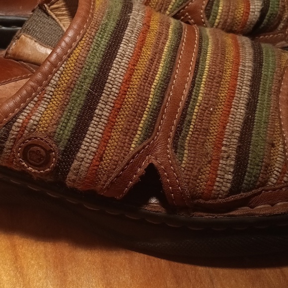 Born Striped Leather Slide Sandals Size Women's Size 10 - Picture 2 of 9